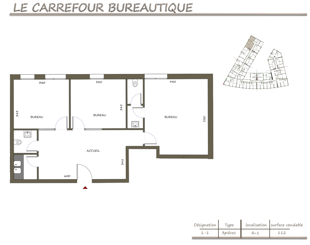 bureau H+3 à borj cedria
