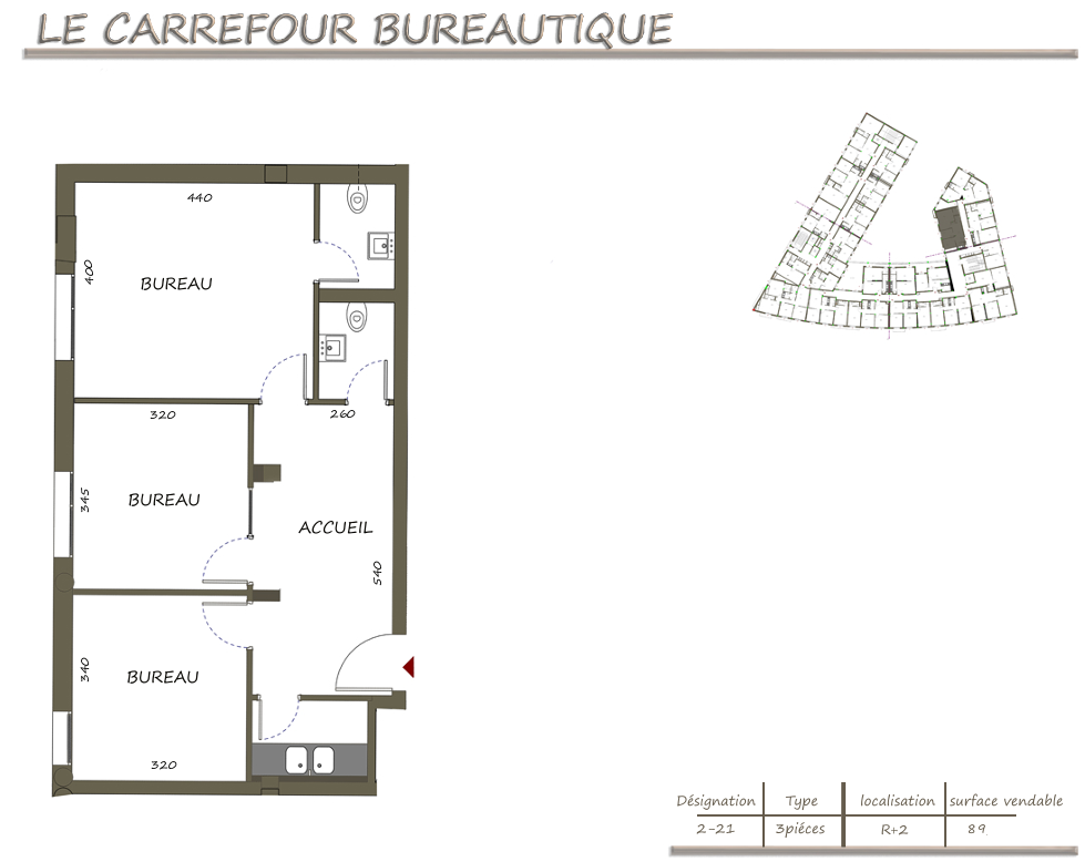 bureau H+3 à borj cedria
