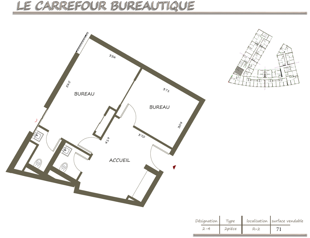 bureau H+2 à borj cedria