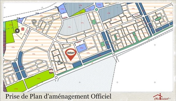 Terrain de 345 m2 à 350 dt le m2