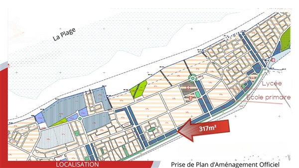 Terrain de 317 m2 de coin commercial résidentiel