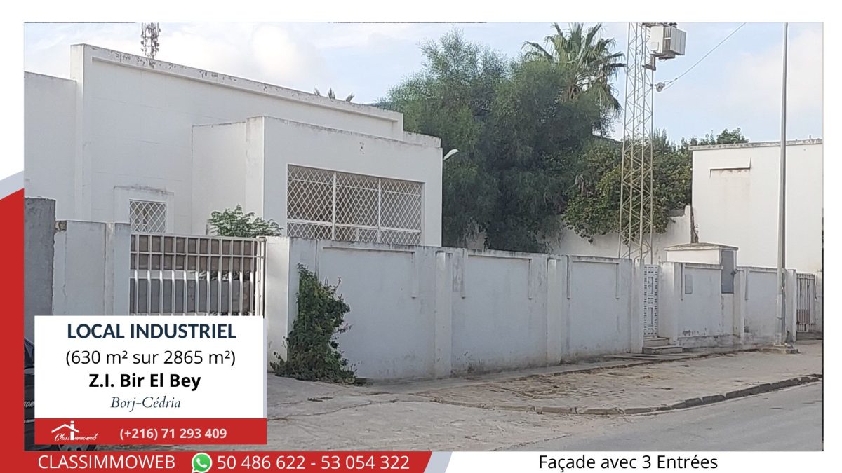 Bâtiment industriel 650 m2 sur 2865 à Bir Elbey