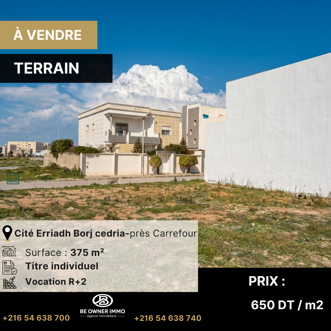 ✅ Terrain 375 m² à vendre