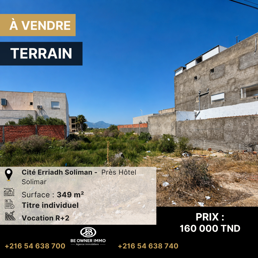 À vendre – Terrain  349 m²